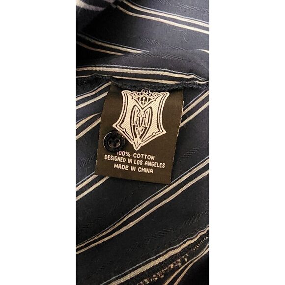 Mens Monarchy Button Down Embroidered Raw Hem Detail Size Small - Picture 9 of 9